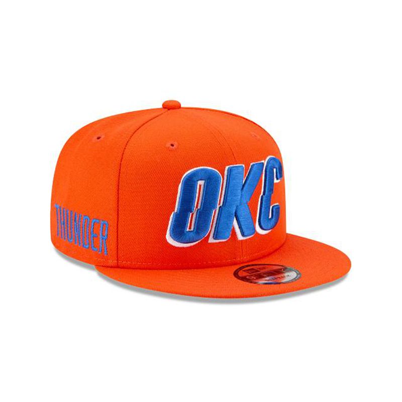 NBA Oklahoma City Thunder Statement Edition 9Fifty Snapback (LJU7952) - Orange New Era Caps